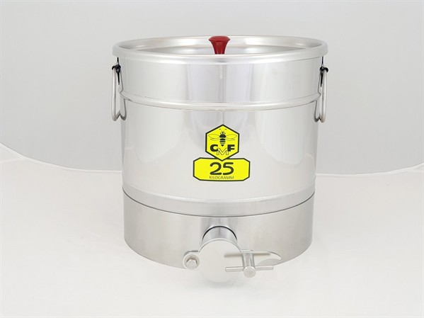 CFM-Honey tank 25 kg, loose lid with attachment possibility for "Honigabfüller" honey bottler
